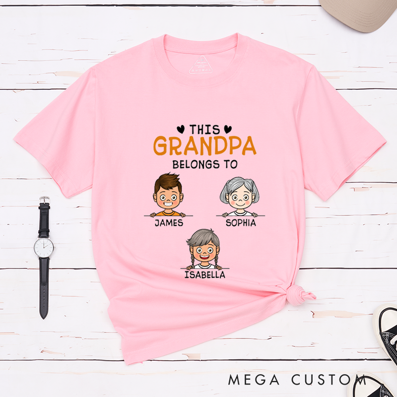 Personalized This Grandpa Belongs To Classic T-shirt