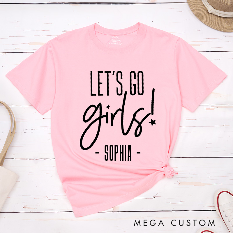 Personalized Man I Feel Like a Bride with Star Matching T-Shirt Let's Go Girls T-Shirt Bridesmaid T-Shirt Wedding Bachelorette Party Gift