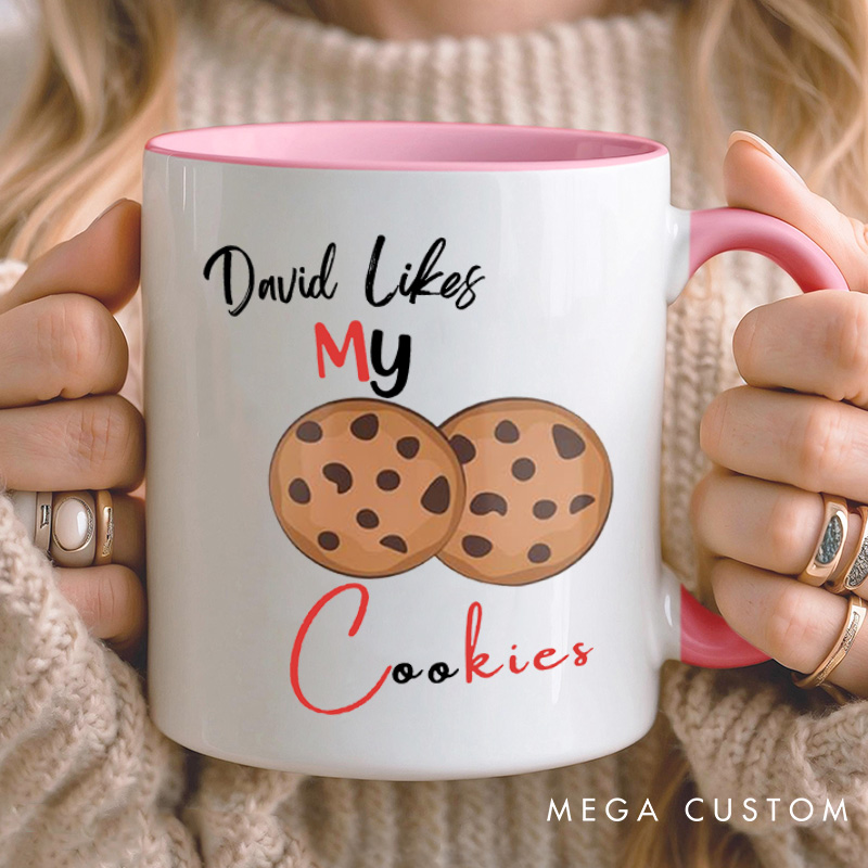 Personalized Couple She Likes My Peppermint Stick and He Likes My Cookies Christmas Mug Couple Xmas Coffee Mug for Husband Wife Boyfriend Girlfriend