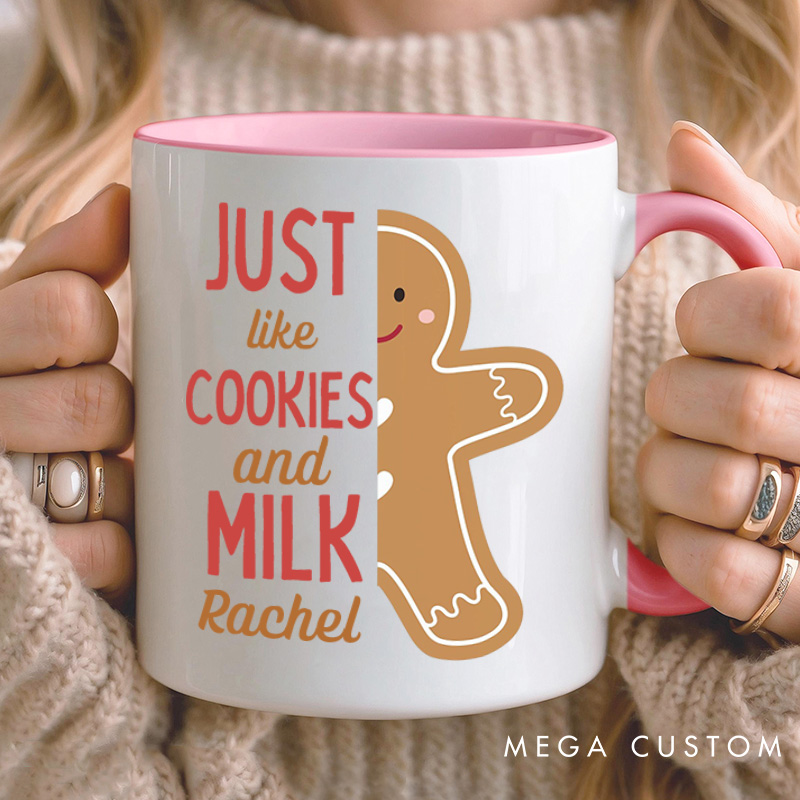 Personalized Couple We're the Perfect Pair Just Like Cookies and Milk Christmas Mug Couple Name Xmas Coffee Mug for Husband Wife Boyfriend Girlfriend