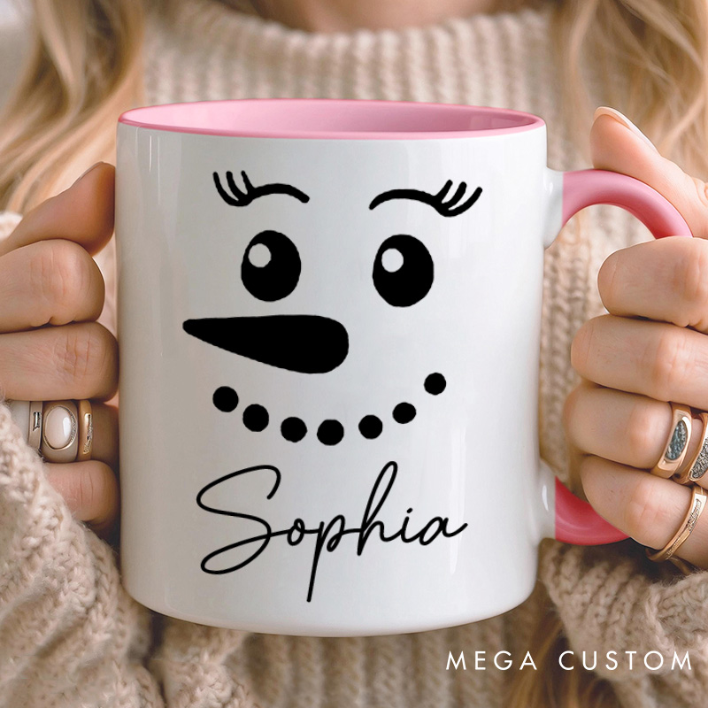 Personalized Couple Snowman Christmas Mug Custom Couple Name Xmas Coffee Mug Christmas Mug for Husband Wife Boyfriend Girlfriend