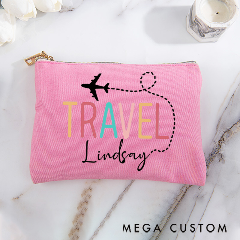 Personalized Makeup Bag Traveling Gift for Lovers Colorful Travel and Custom Name