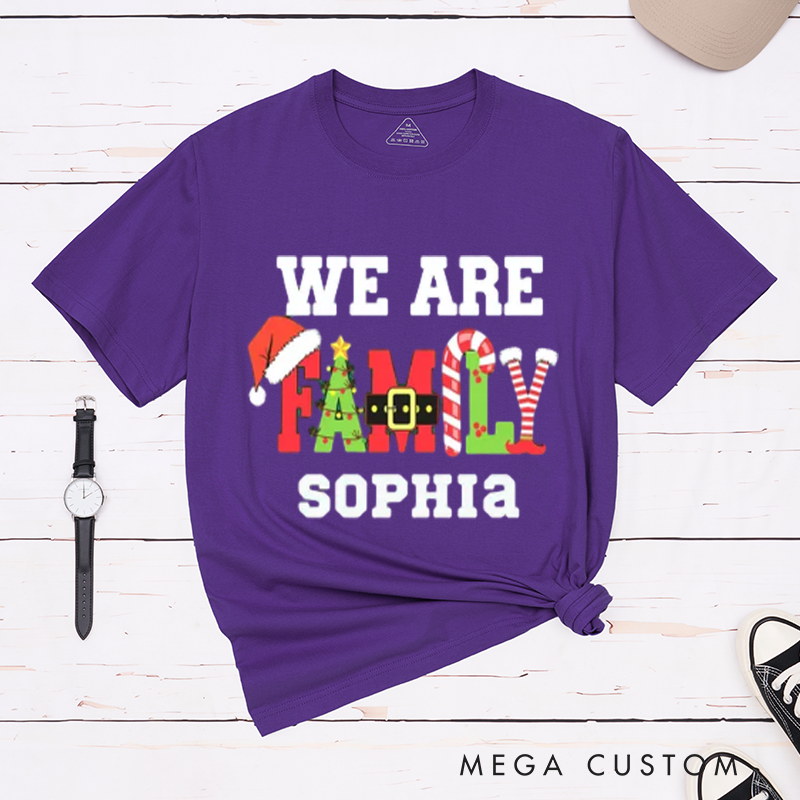 Personalized We Are Family Matching Christmas Tees A Fun Holiday Gift Classic T-shirt