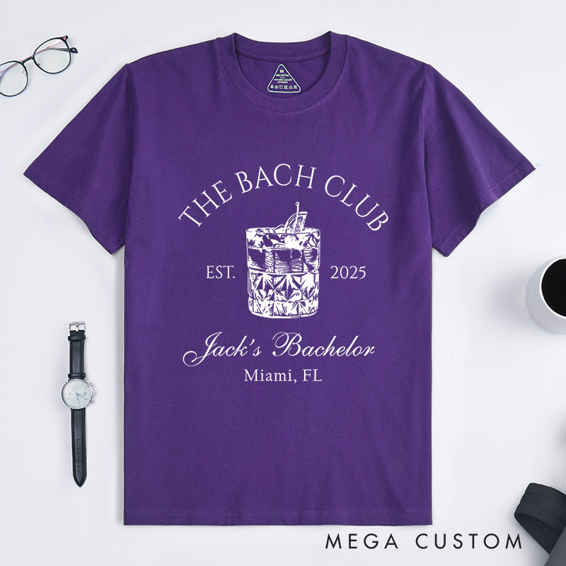 Personalized The Bach Club T-Shirt Groomsman Bachelor Party Shirts Groomsman Proposal Tops Wedding Favors Shirt for Groom Groomsman