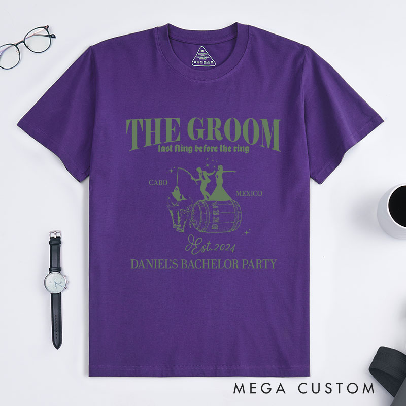 Personalized Bachelor Party T-Shirts Groom Team Shirts Best Man Bachelor Party T-Shirts Whiskey Lovers Tops Groomsmen Gift For Men