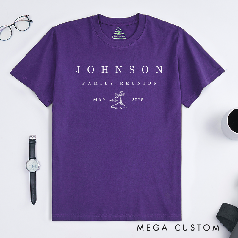 Personalized Family Reunion T-shirt with Name and Date Beach Classic T-shirt
