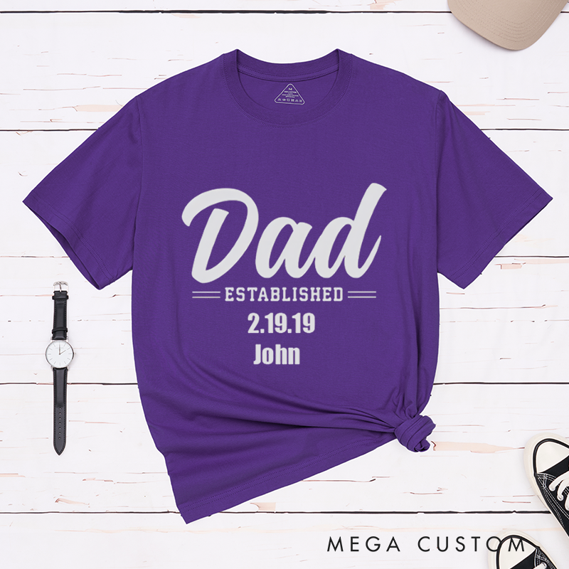 Personalized a Gift from Dad Established Design with Date and Name Classic T-shirt