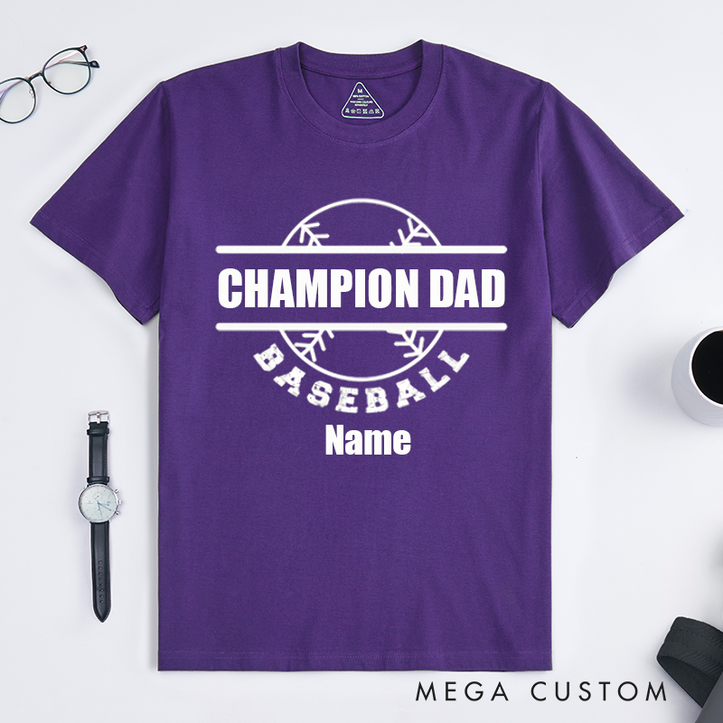 Personalized Father's Day Gift Baseball Champion Dad Fashion Design Classic T-shirt