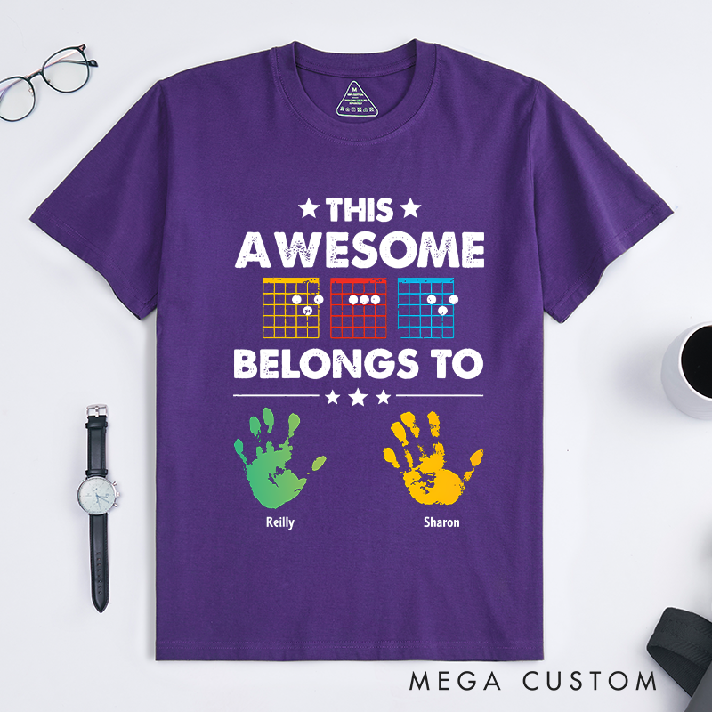 Personalized this Awesome Dad Belongs to Guitarist Style Classic T-Shirt