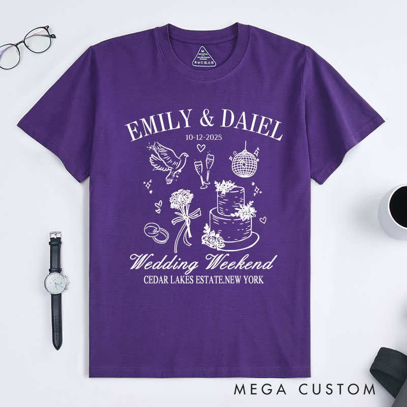 Personalized Wedding Weekend T-Shirt Groom Wedding Memorial T-Shirt Wedding Party Gift Shirt For Men Gift For Groom