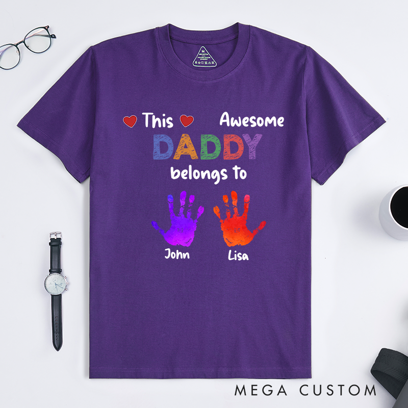 Personalized Father's Day Gift This Awesome Daddy Belongs to Theme Classic T-shirt