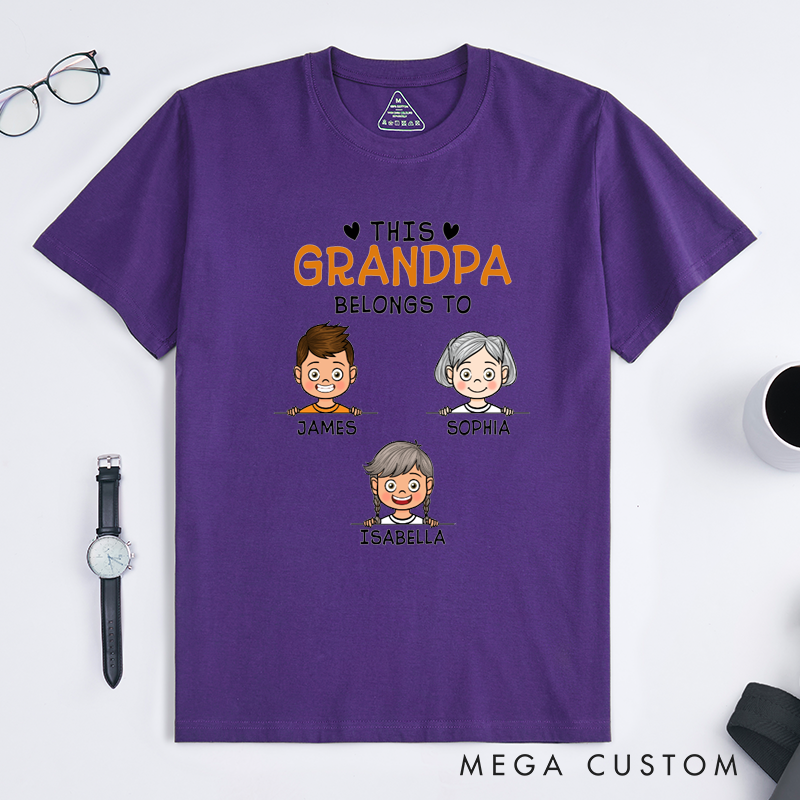 Personalized This Grandpa Belongs To Classic T-shirt