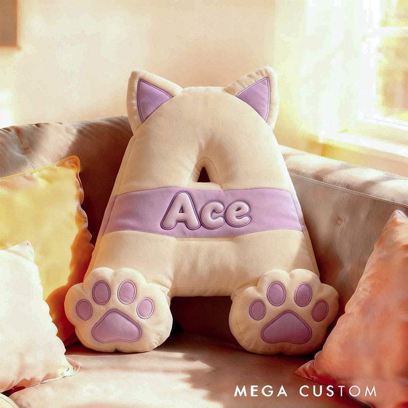 Personalized Pet Lover Cute Letter Pillow with Custom Name Design