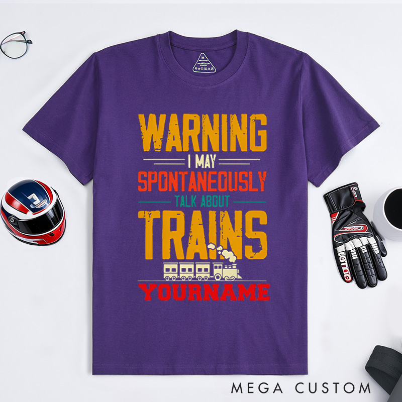 Personalized Train Enthusiast T-Shirt Custom Train Enthusiast T-Shirt Locomotive Shirt Train Lover Gift