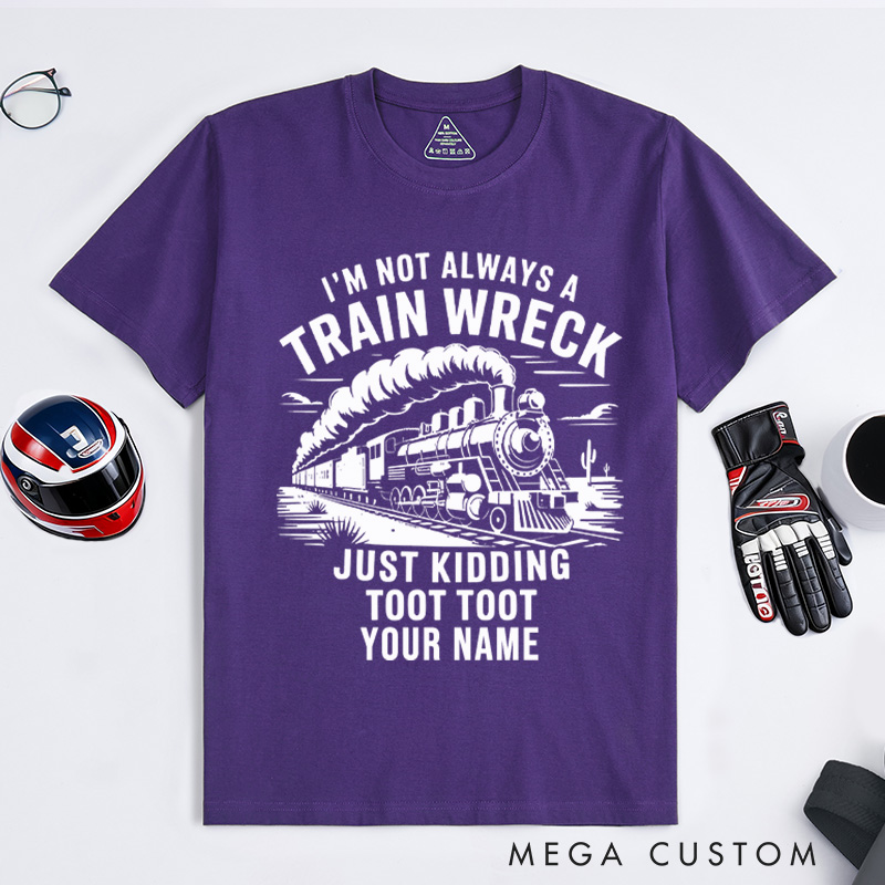 Personalized Train Enthusiast T-Shirt Custom Train Wreck Design Shirt Train Lover Gift
