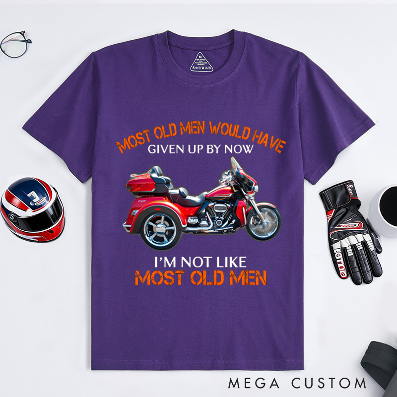 Personalized Classic T-Shirt Custom I'm Not Like Most Old Men Motorcycle T-Shirt Husband Gift Shirt