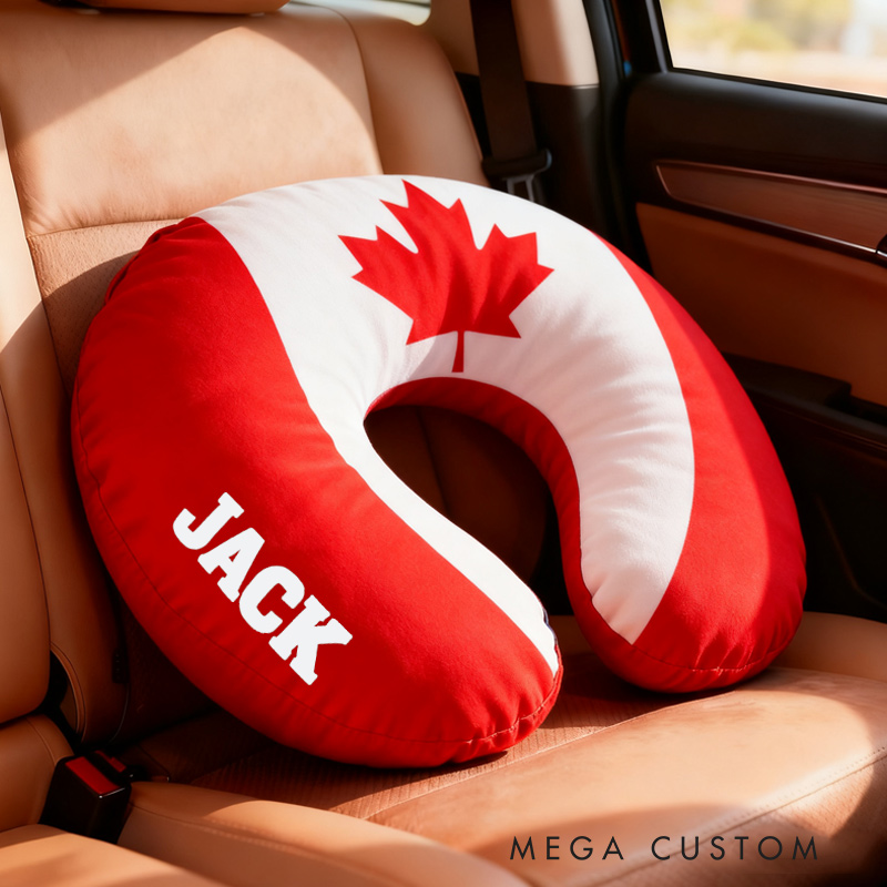Personalized Neck Pillows Travel Accessories Travel Destination Country Flags Perfect Gift for Travel Lovers