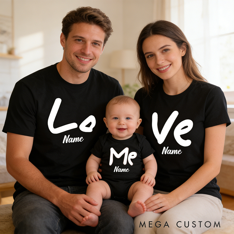 Personalized Love Me Theme Family Matching Outfit Customize Family Names