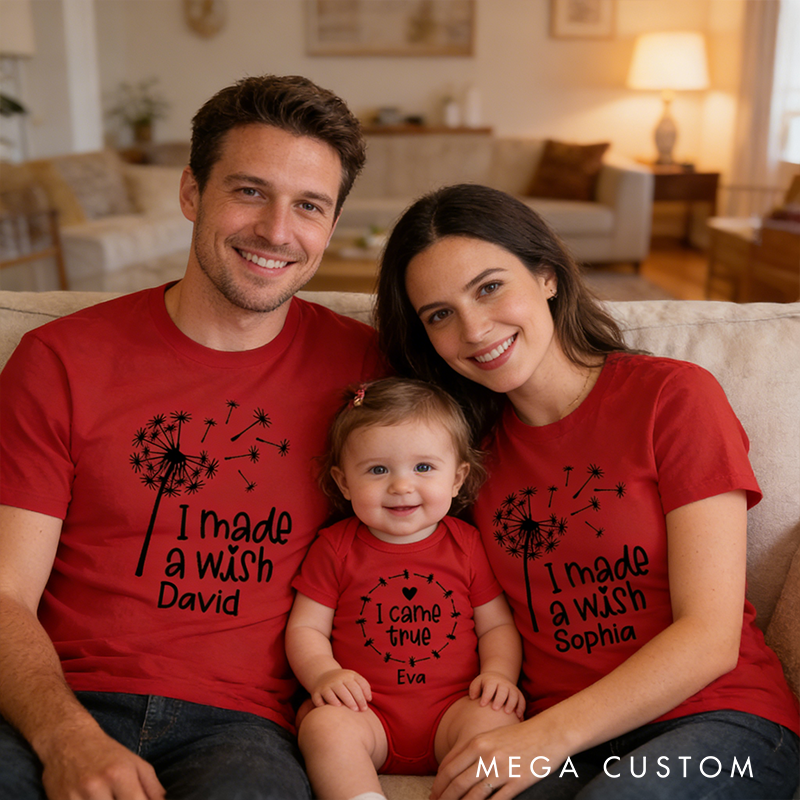 Personalized I Made A Wish Tee I Came True Wishes Family Matching Outfit Customize Family Names