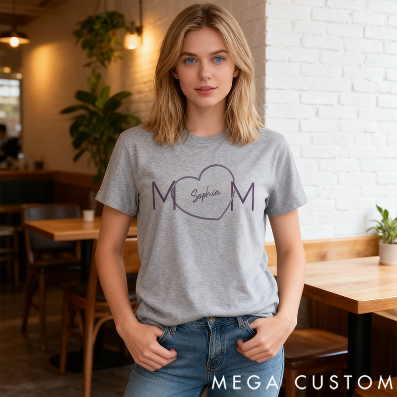 Personalized a Gift Mom Heart Design Classic T-shirt