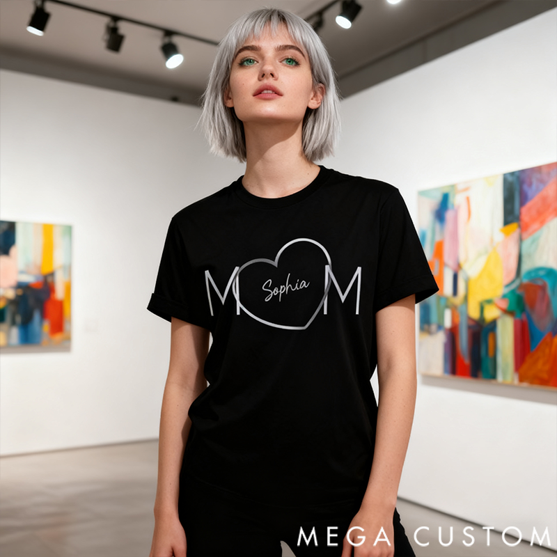 Personalized a Gift Mom Heart Design Classic T-shirt