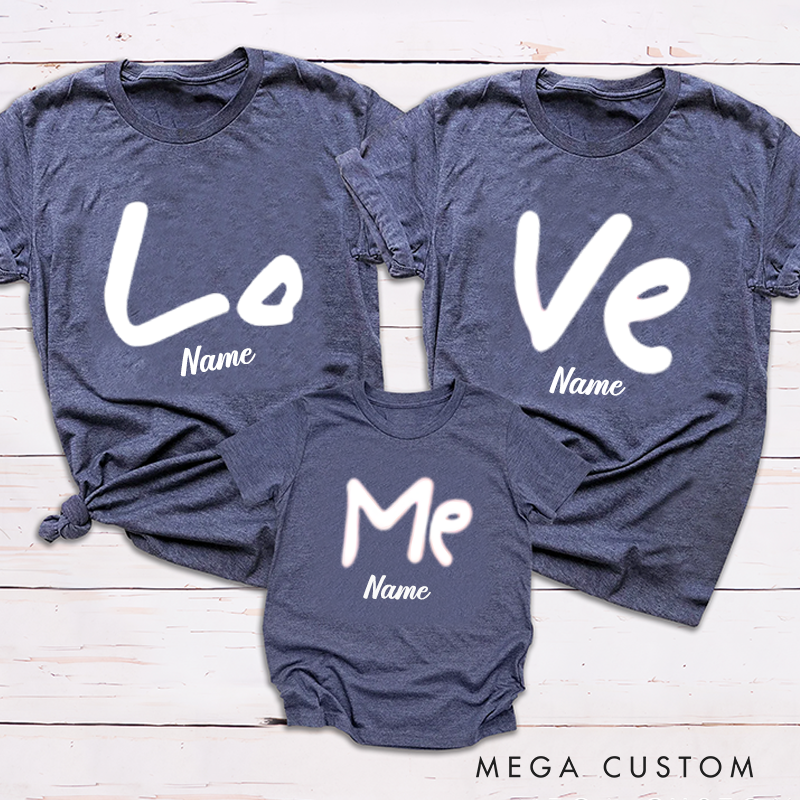Personalized Love Me Theme Family Matching Outfit Customize Family Names