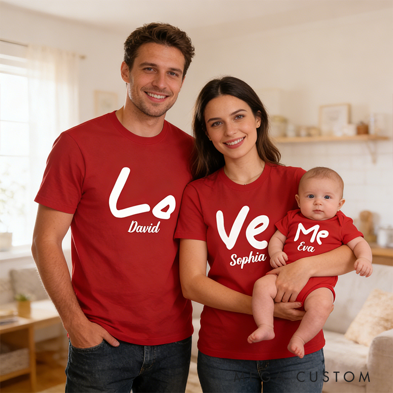Personalized Love Me Theme Family Matching Outfit Customize Family Names