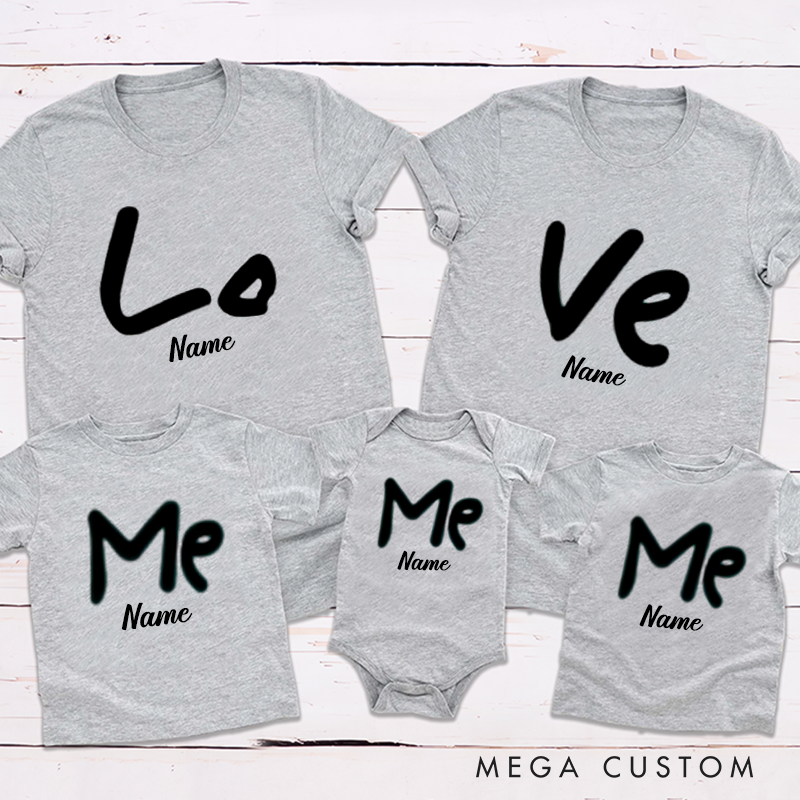 Personalized Love Me Theme Family Matching Outfit Customize Family Names