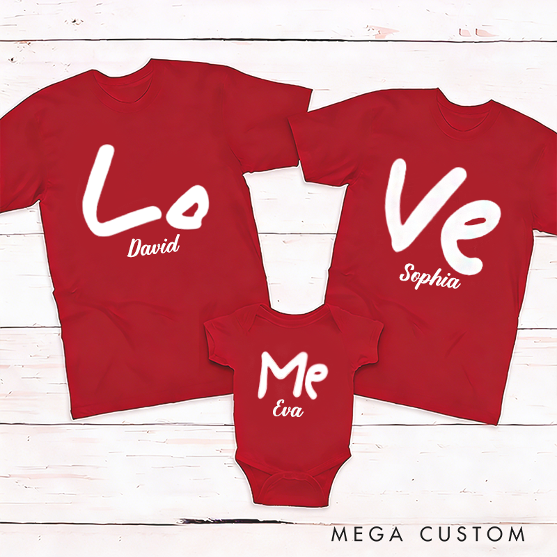Personalized Love Me Theme Family Matching Outfit Customize Family Names