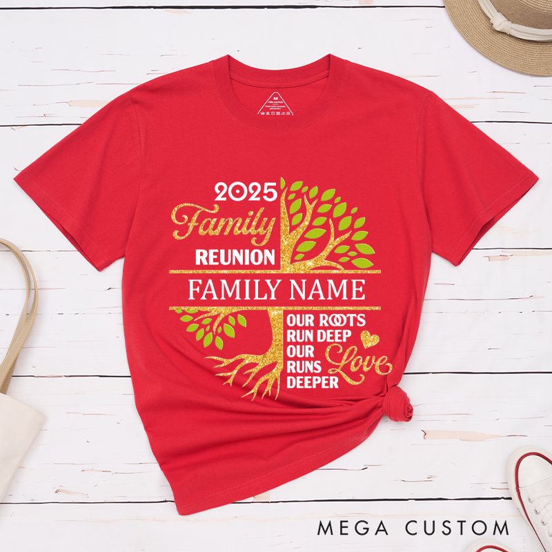 Personalized Custom Family Tree and Reunion Shirts Celebrating Deep Roots and Love Classic T-shirt