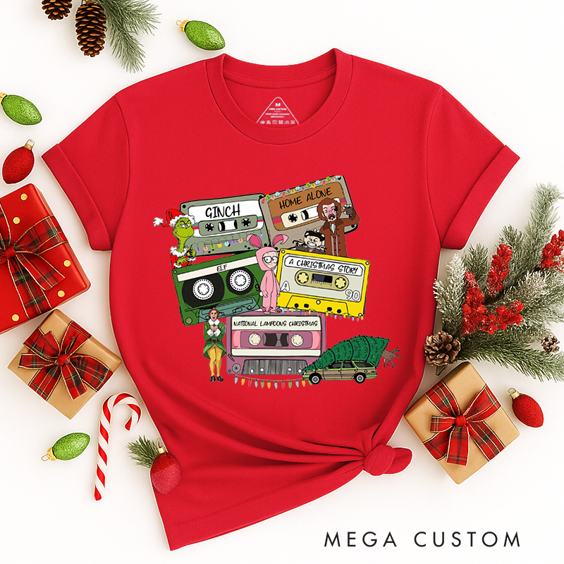 Personalized Classic T-Shirts Christmas Song Name Tapes Tee