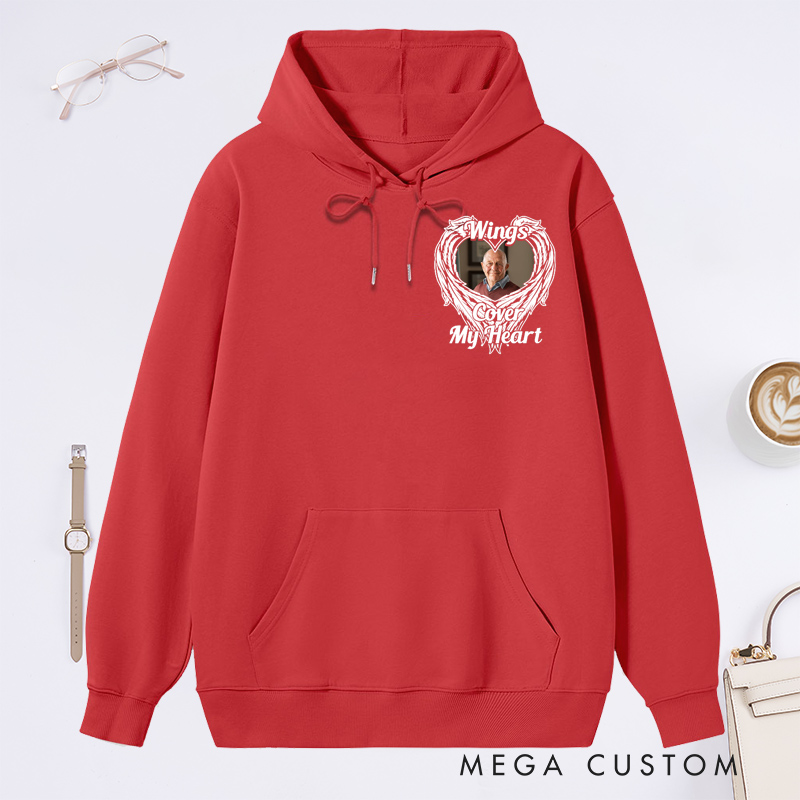 Personalized Memorial Photo Hoodie Custom Funeral Photo Remembrance Sympathy Sweatshirt for Loss of Father or Loved One Condolence Gift