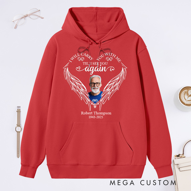 Personalized Memorial Photo Hoodie Remembrance Gift in Loving Memory Sweatshirt Sympathy Gift for Loss of Father Funeral Keepsake