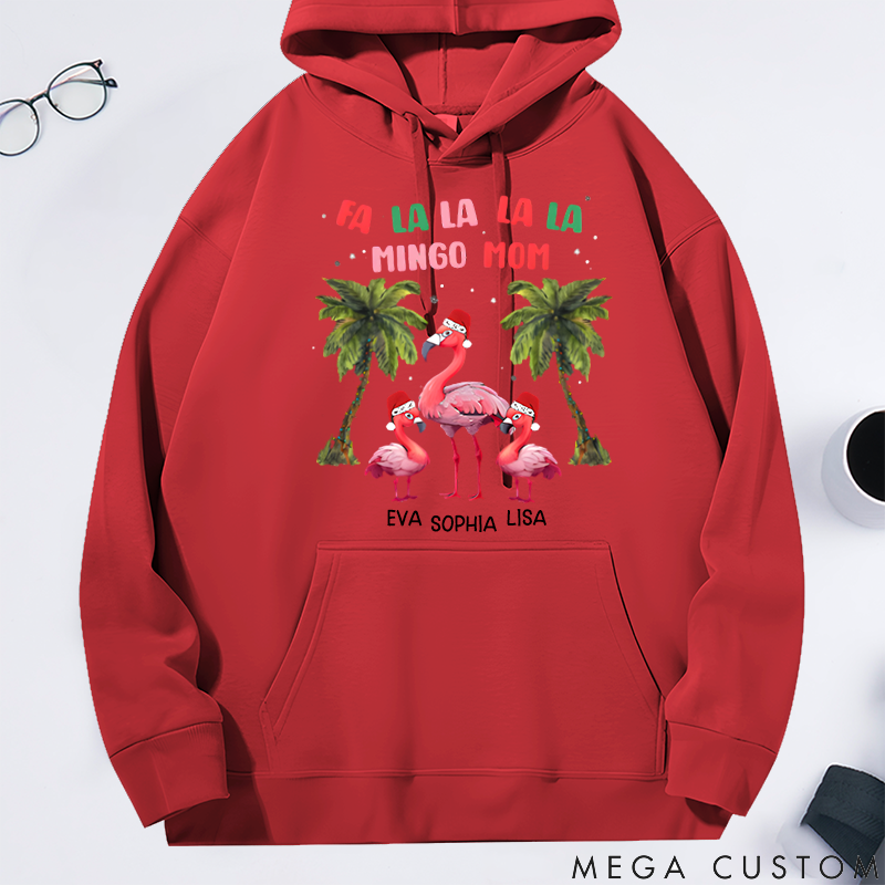Personalized Christmas Family Reunion Theme Flamingo Mom Classic Hoodie