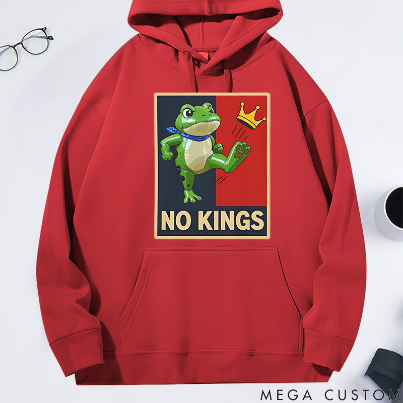 Personalized Classic Hoodie Portland Frog Protest No Kings in America Theme