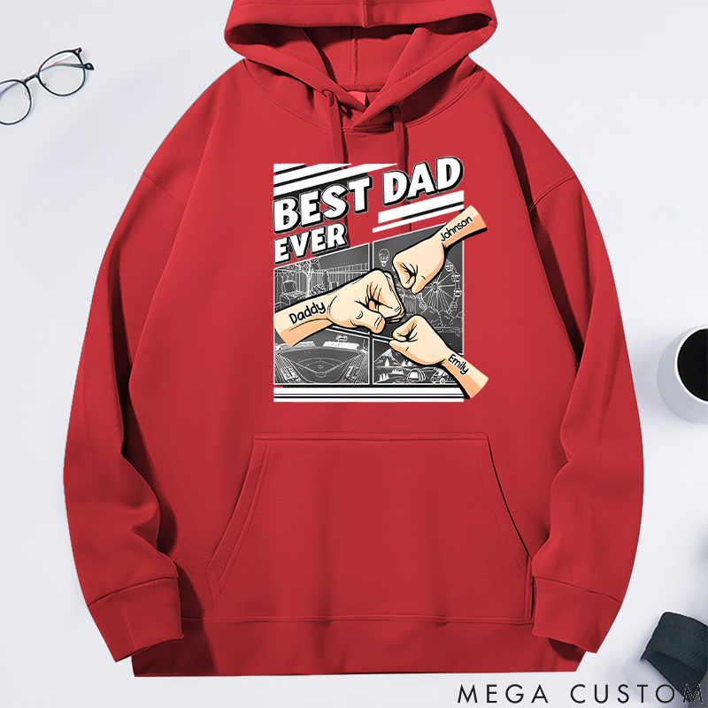 Personalized Classic Hoodie Best Dad Ever Fist Bump Design