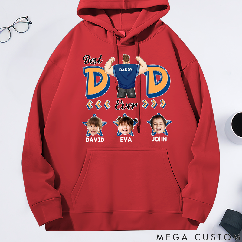 Personalized Classic Hoodie Super Dad Ever Star Theme