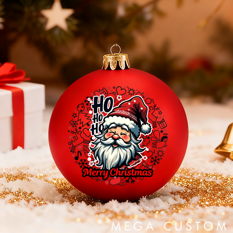 Personalized Christmas Ball Ornament Santa Claus's Smile HO HO HO