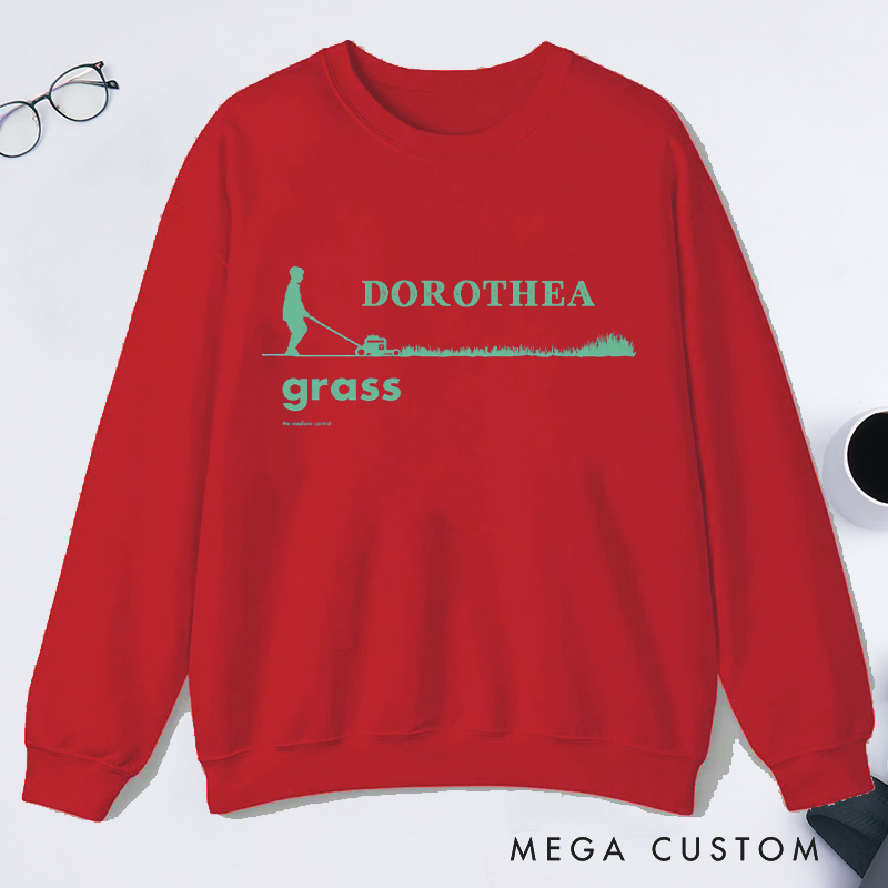 Personalized Grass Men's Classic Sweatshirts Garden Sweatshirt with Name Gardener Sweatshirt Plant Lover Gift Gardening Gift for Father