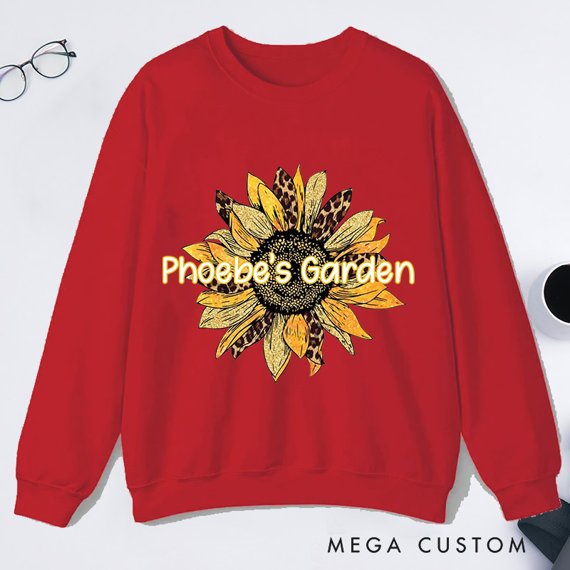 Personalized Sunflower Classic Sweatshirts with Name Gardener Sweatshirt Plant Lover Gift Gardening Lover Gift for Gardener Gift