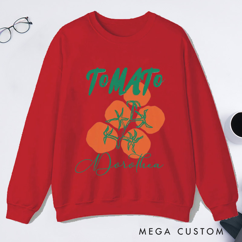 Personalized Tomato Classic Sweatshirts  Farmers Market Sweatshirt Gardener Sweatshirt with Name Plant Lover Gift Gardening Lover Gift