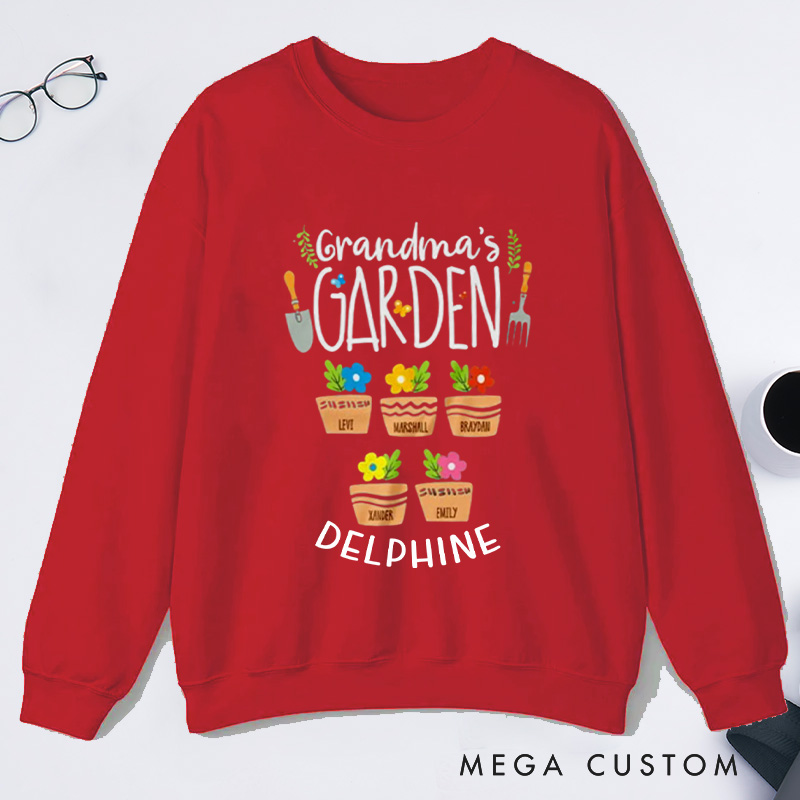 Personalized Grandma's Garden Classic Sweatshirts Grandma Sweatshirt Nana Sweatshirt Grandma Gift Gardening Gifts Mother's Day Gift