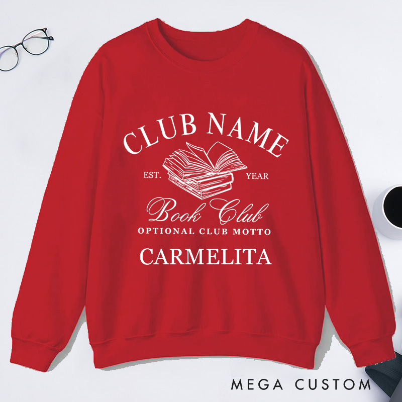 Personalized Book Club Classic Sweatshirts Custom Bookish Sweatshirt with Name Reading Club Sweatshirt Book Lover Gift Librarian Gift Reading Gift