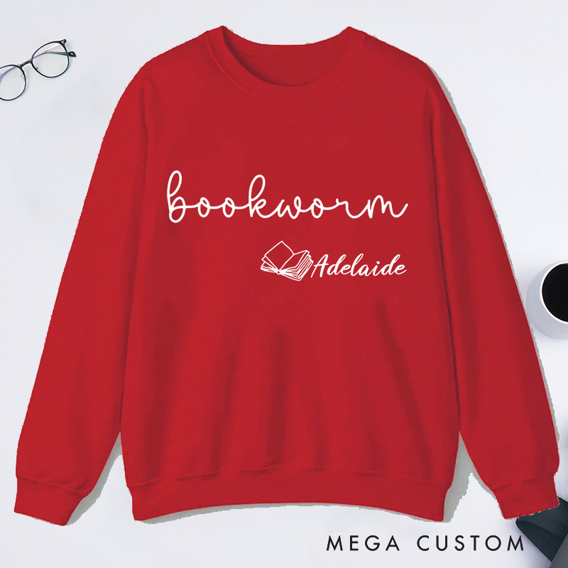 Personalized Bookworm Classic Sweatshirts Custom Sweatshirt with Name Bookish Sweatshirt Book Lovers Gift Librarian Gift Reading Gift