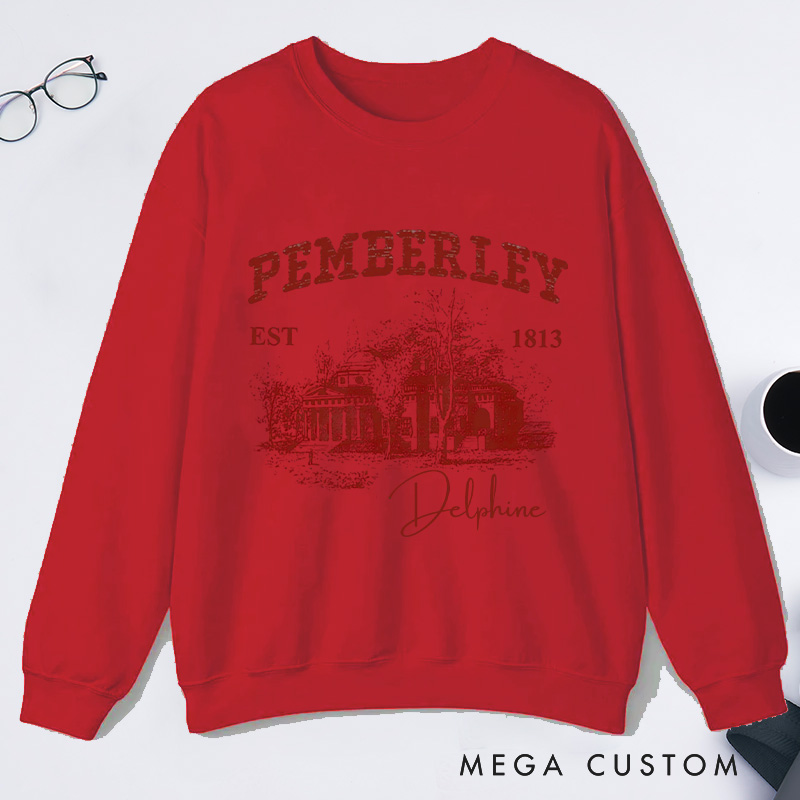 Personalized Pemberley Light Academia Classic Sweatshirts Custom Bookish Sweatshirt Literature Literary Sweatshirt Book Lovers Gift Librarian Gift