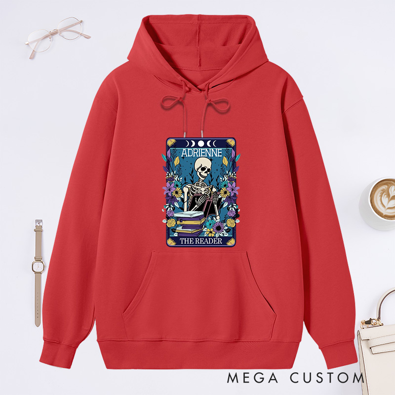 Personalized The Reader Classic Hoodies Custom Book Lover Hoodies with Name Reading Hoodies Librarian Gift Book Lover Gift for Reader