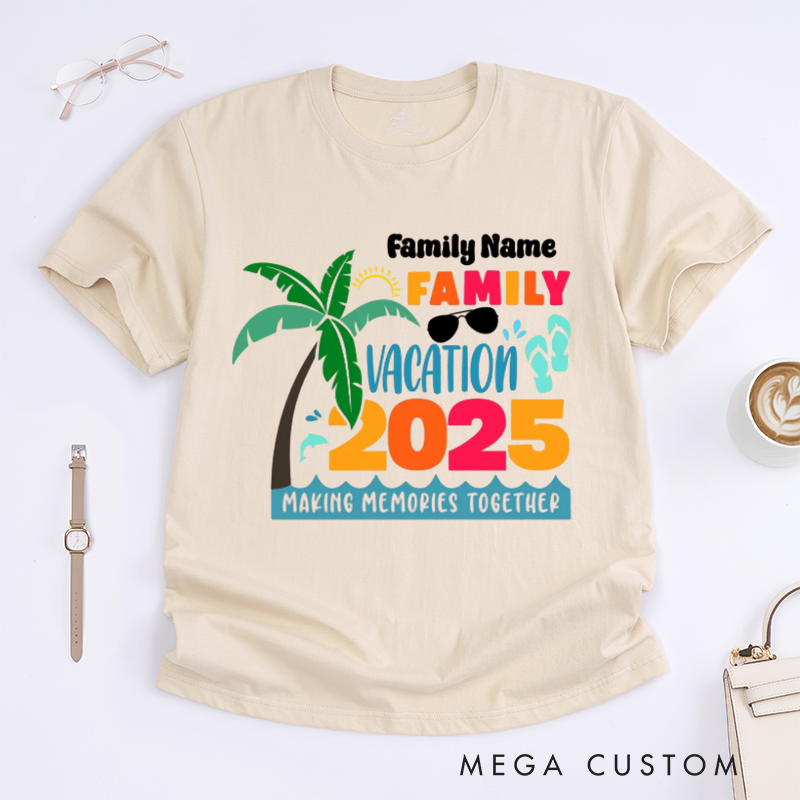 Personalized 2025 Family Vacation Matching Shirts for Making Memories Together at the Beach Classic T-shirt