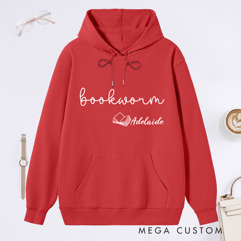 Personalized Bookworm Classic Hoodies Custom Bookish Hoodies with Name Librarian Gift Book Lover Gift Reading Gift for Reader Gift
