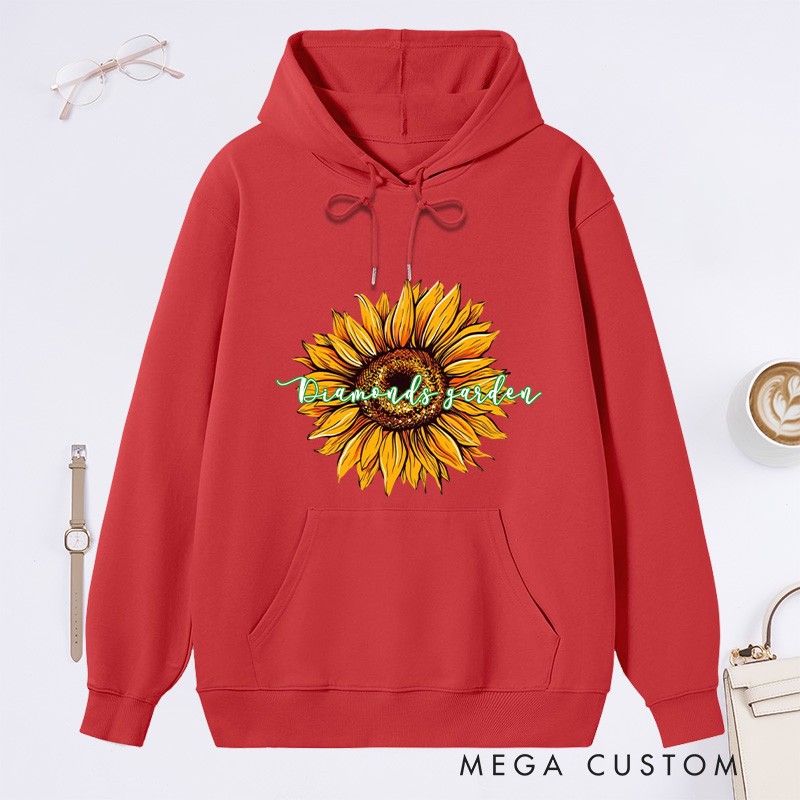 Personalized Sunflower Classic Hoodies Custom Hoodies with Name Plant Lover Gift Gardening Lover Gift for Gardener Gift