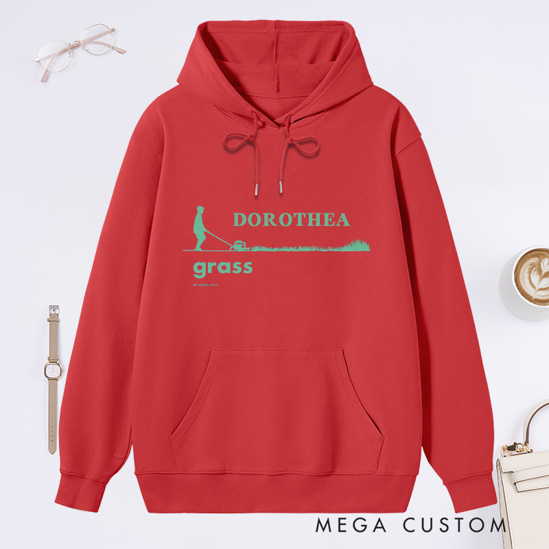 Personalized Grass Men's Classic Hoodies Men's Hoodies with Name Plant Lover Gift Gardening Lover Gift for Gardener Gift